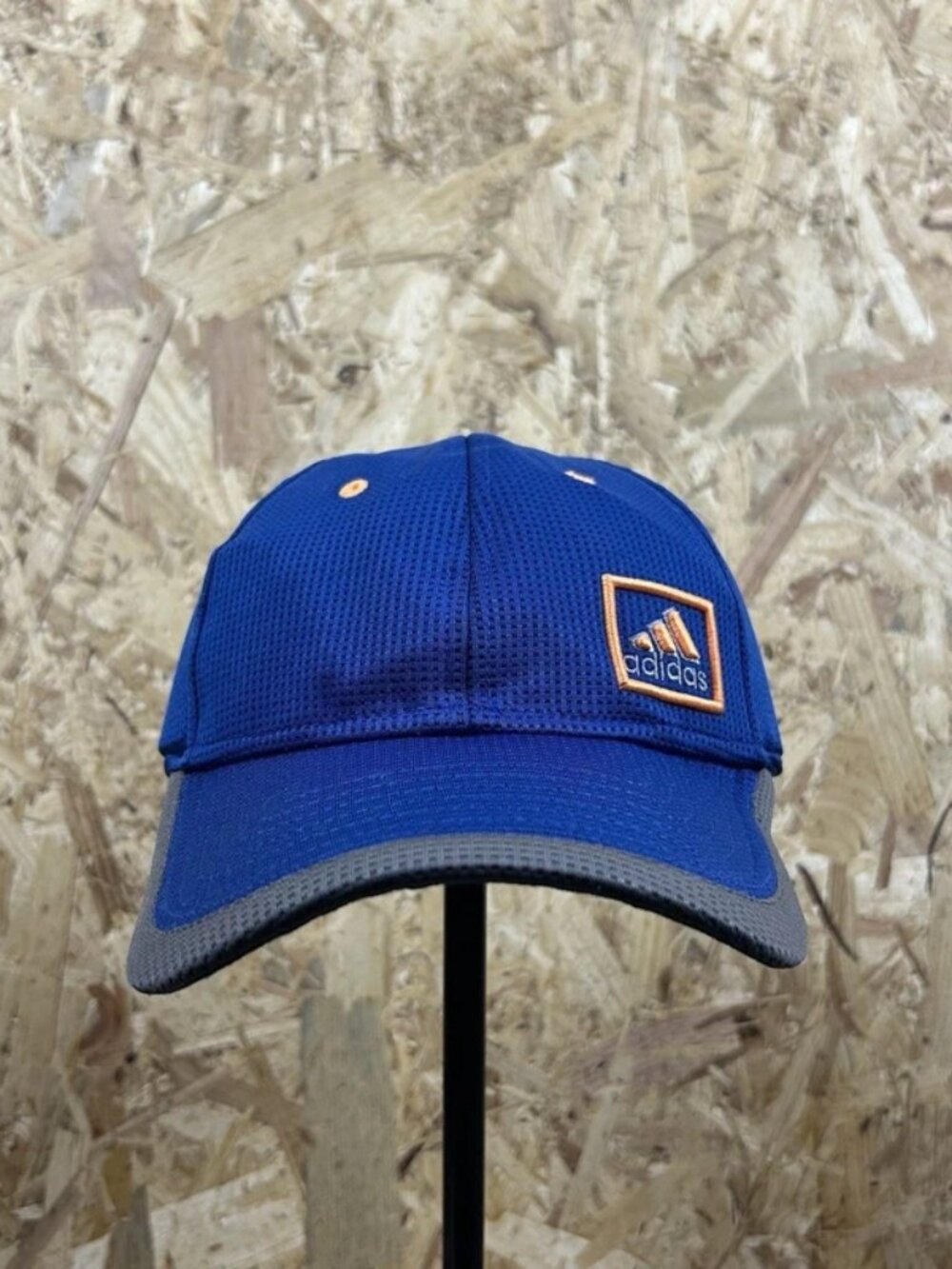 Adidas Hat Cap Retro Climalite Fitted A-flex Small Medium Blue Waffle Mesh 2013